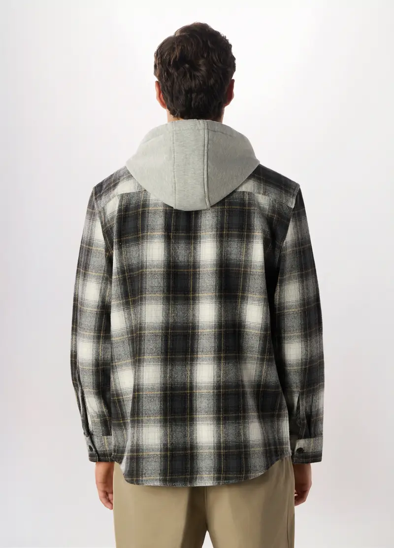 Camicia In Flanella Con Cappuccio Uomo, Multicolor miniatura 2