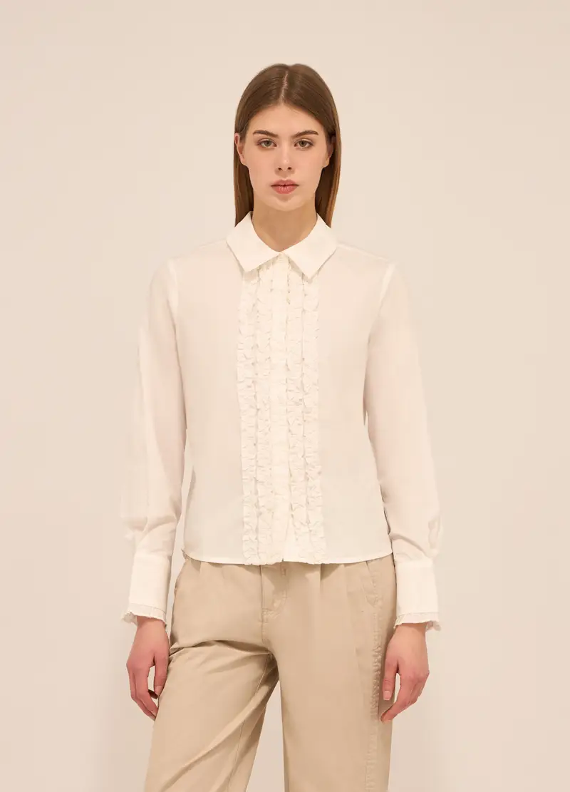 UPIM HB, Camicia In Popeline Di Puro Cotone Donna, Bianco panna, Taglia: XS