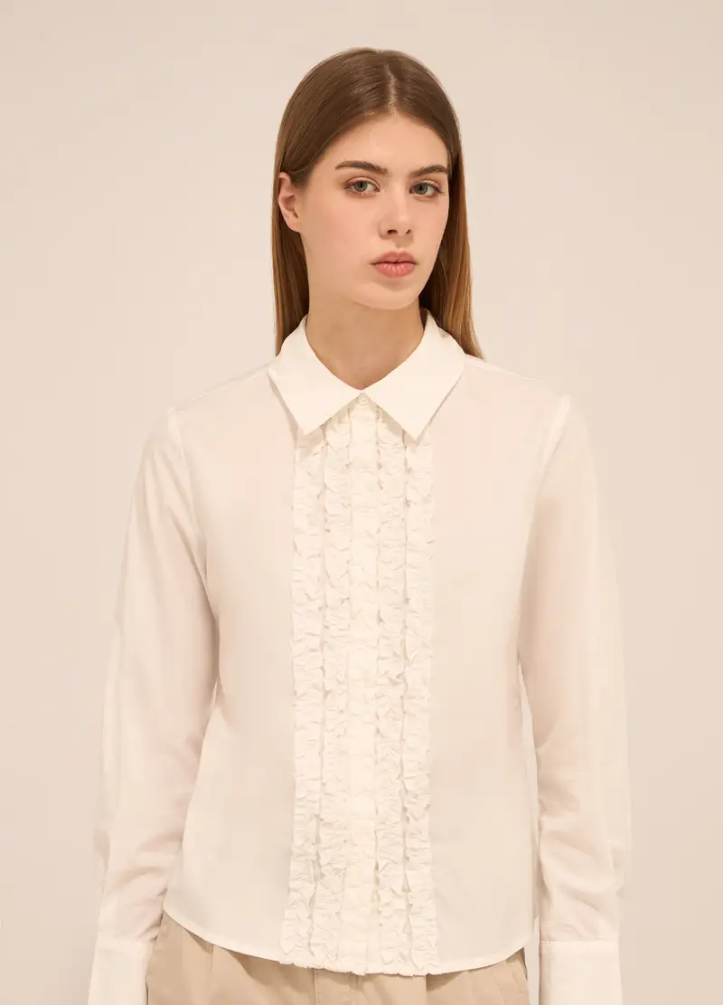 UPIM HB, Camicia In Popeline Di Puro Cotone Donna, Bianco panna, Taglia: XS miniatura 2