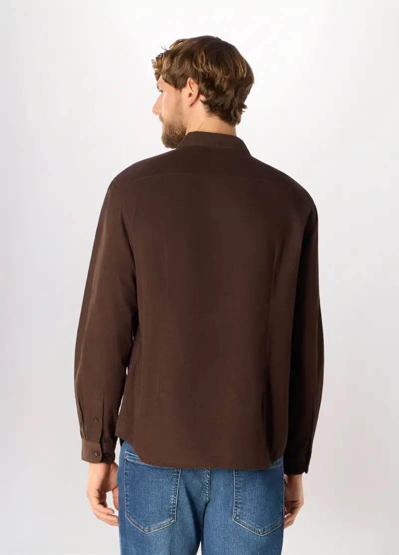 Camicia In Velluto Di Cotone Uomo, Marrone testa di moro miniatura 2