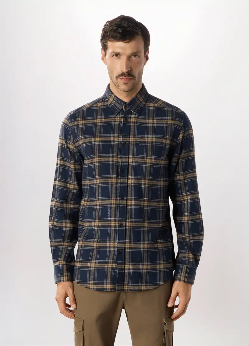 Camicia Regular Button-down A Quadretti Uomo, Multicolor