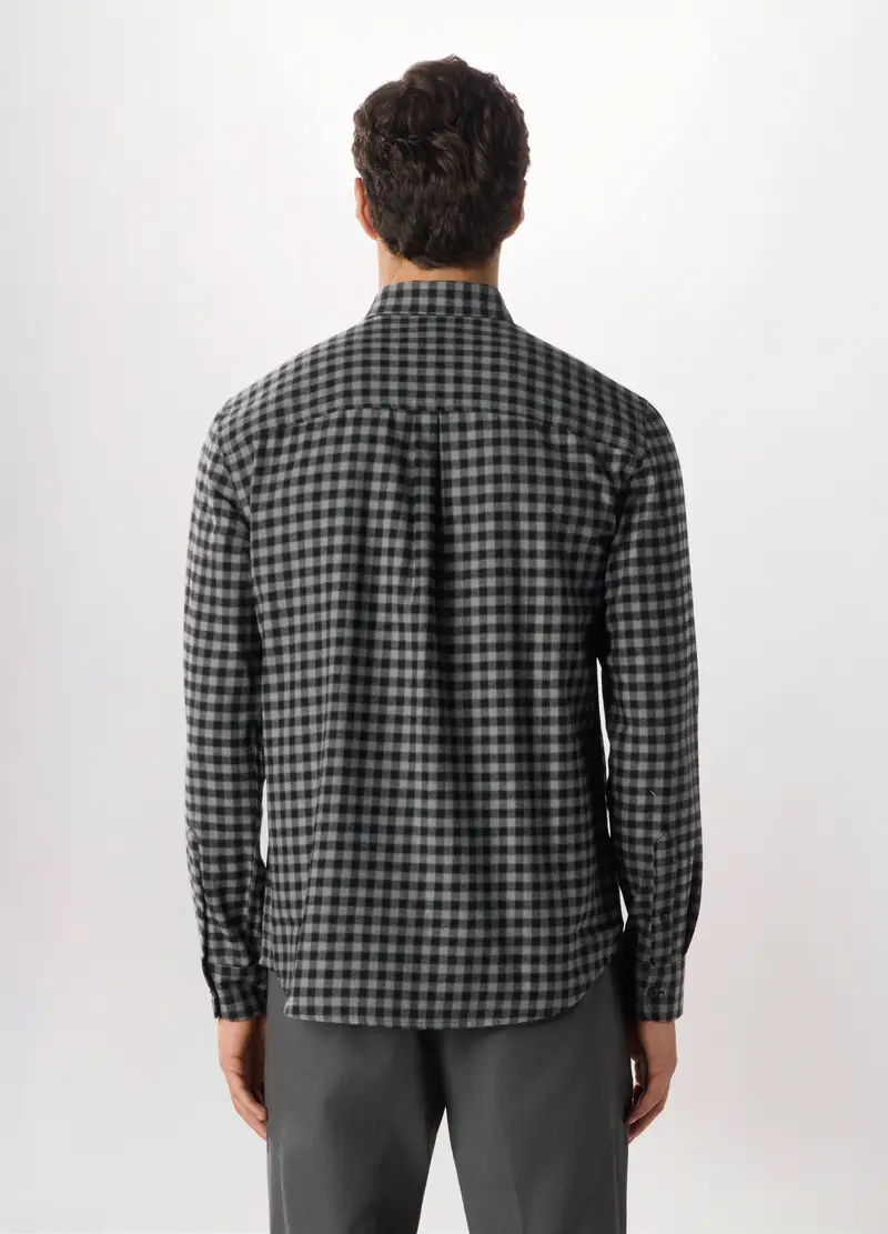 , Camicia Regular Button-down A Quadretti Uomo, Nero/Grigio miniatura 2