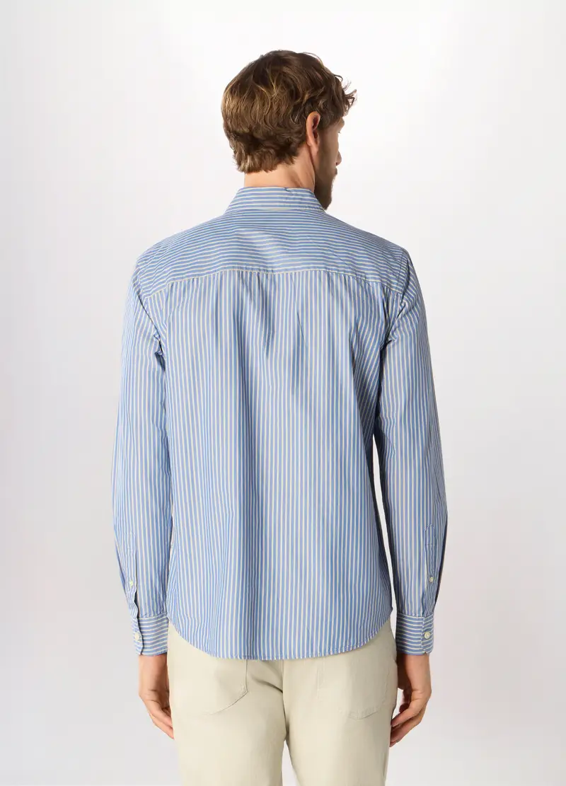 Camicia Regular Fit A Righe Uomo, Azzurro celeste miniatura 2