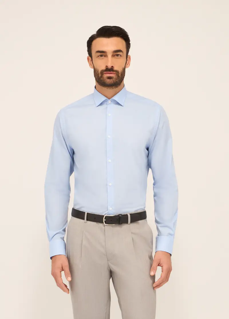 UPIM HB, Camicia Regular Fit In Misto Cotone Uomo, Azzurro celeste, Taglia: S