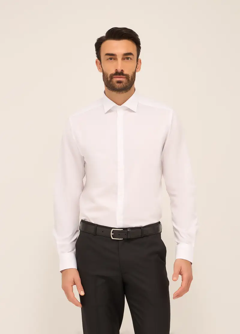 UPIM HB, Camicia Regular Fit In Misto Cotone Uomo, Bianco, Taglia: S