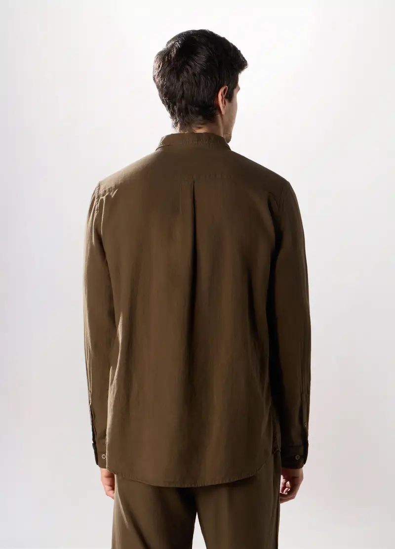 , Camicia Regular Fit In Puro Cotone Uomo, Marrone scuro miniatura 2