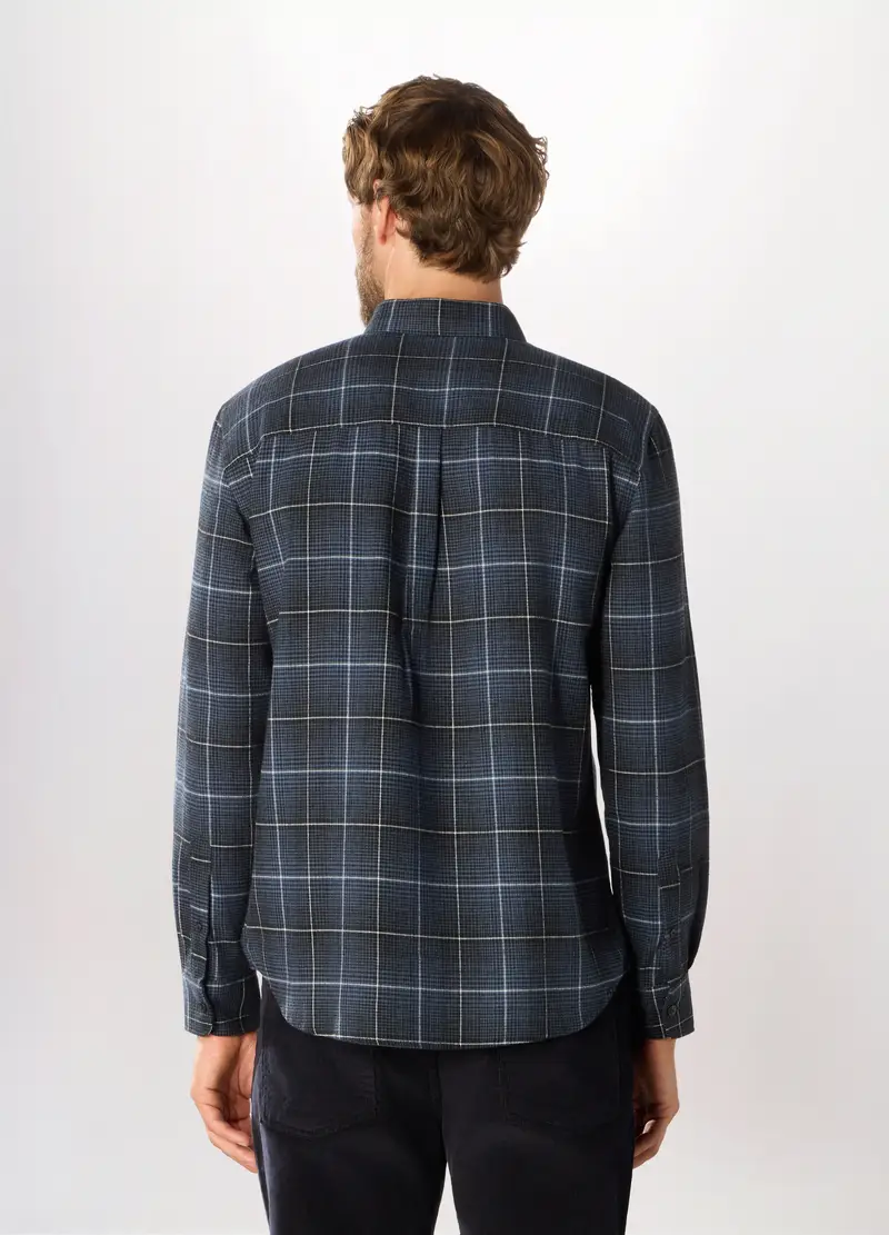 Camicia Slim Fit In Flanella A Quadri Uomo, Blu navy miniatura 2
