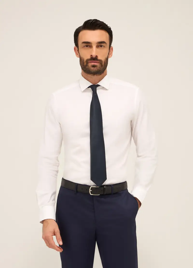UPIM HB, Camicia Slim Fit In Puro Cotone Uomo, Bianco, Taglia: 39