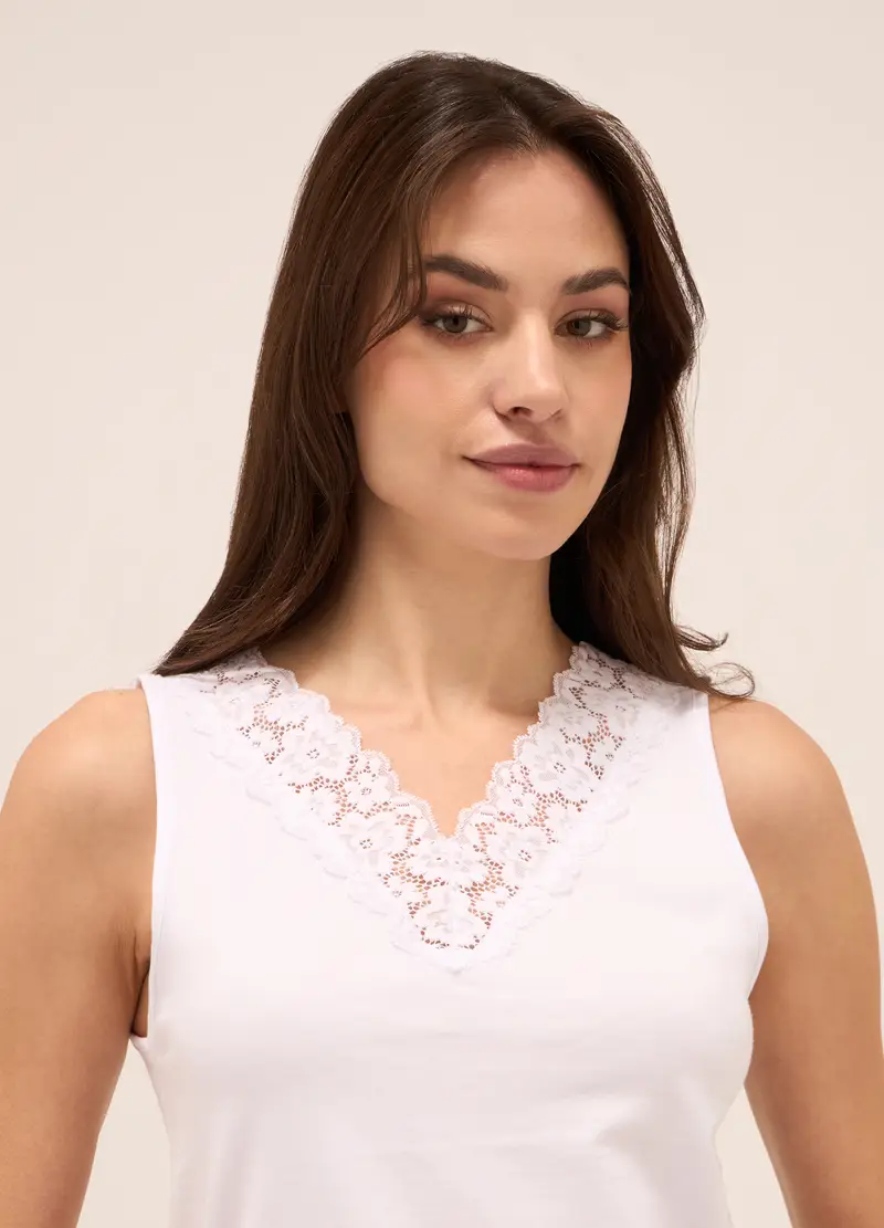 UPIM HB, Canotta In Cotone Stretch Donna, Bianco gesso, Taglia: S miniatura 2