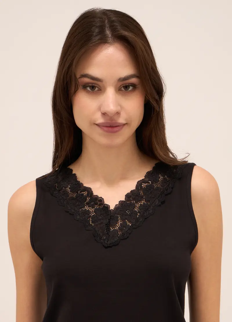 UPIM HB, Canotta In Cotone Stretch Donna, Nero, Taglia: S miniatura 2