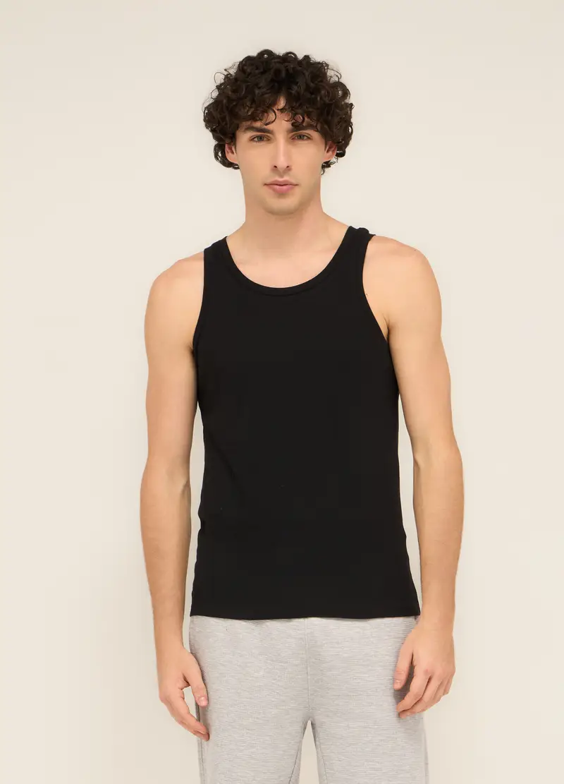 Canotta Intima In Cotone Uomo, Nero