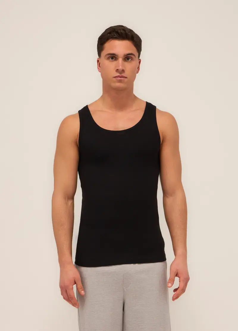Canotta Intima In Cotone Uomo, Nero