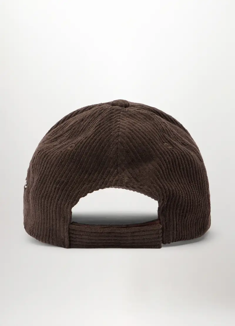 Cappello Baseball In Velluto Con Logo Uomo, Marrone miniatura 2