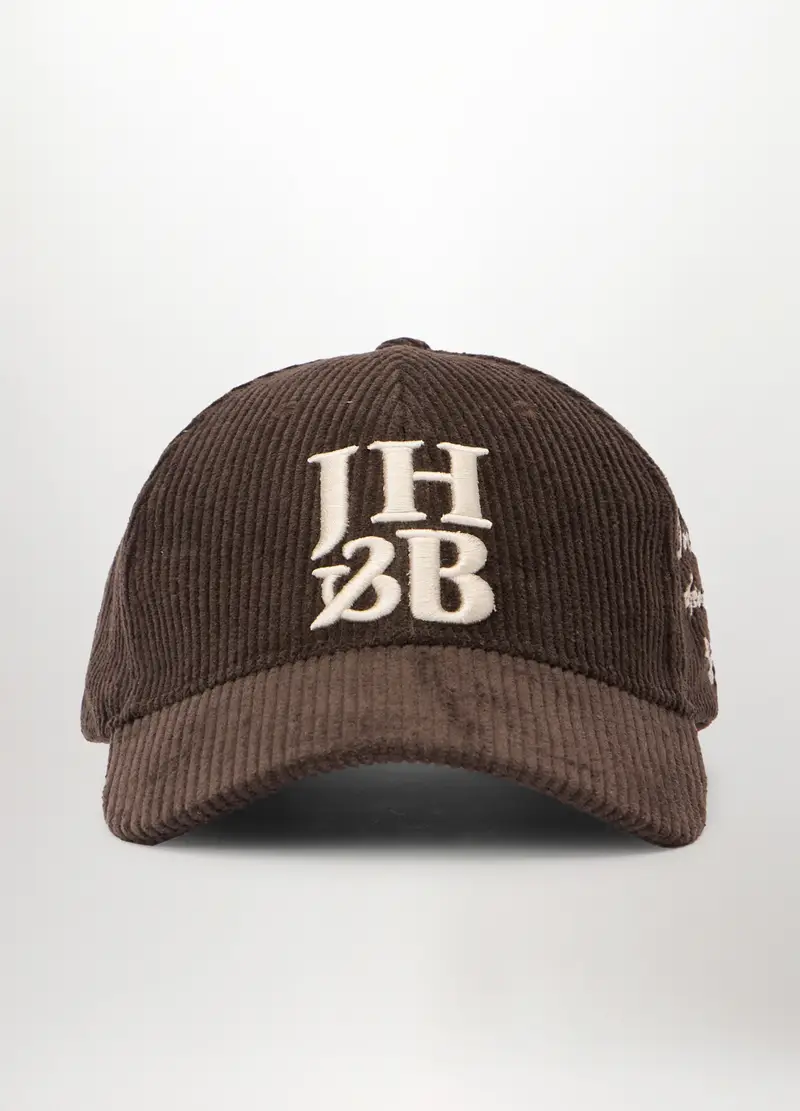 Cappello Baseball In Velluto Con Logo Uomo, Marrone