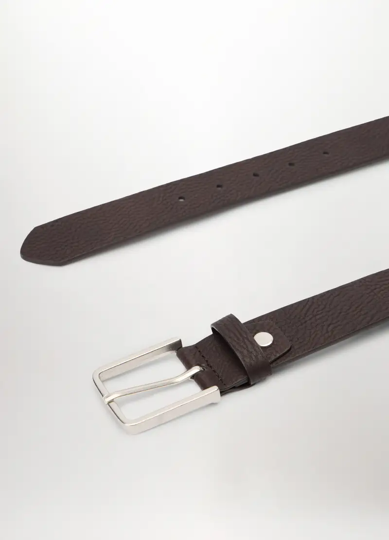 Cintura In Ecopelle Granata Uomo, Marrone testa di moro miniatura 2