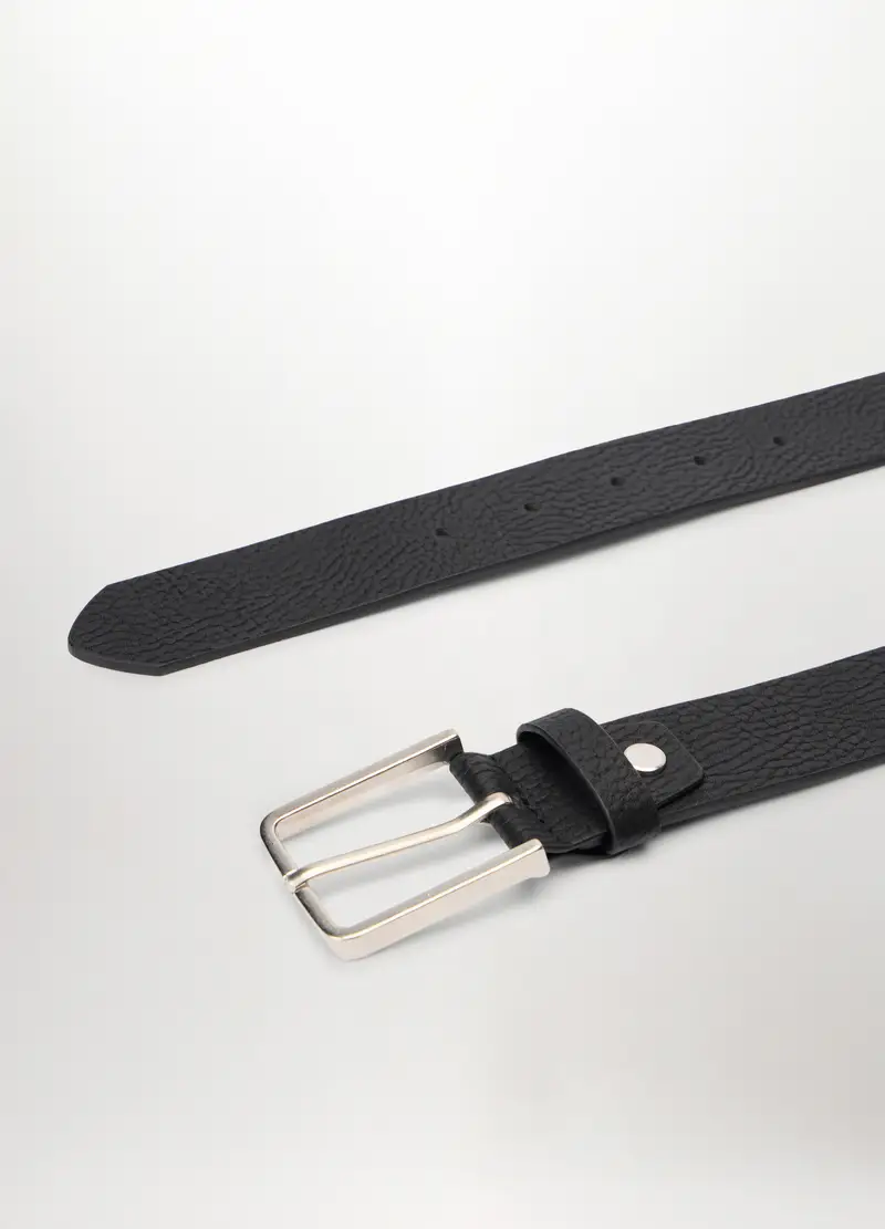 Cintura In Ecopelle Granata Uomo, Nero miniatura 2