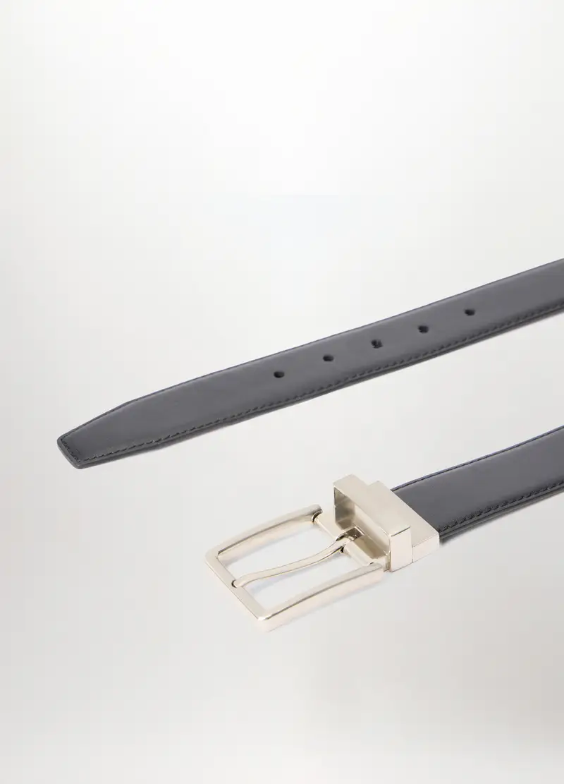 Cintura Reversibile In Ecopelle Lucida, Uomo, Nero/Marrone miniatura 2