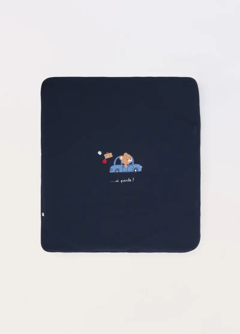 UPIM HB, Coperta Imbottita Con Ricamo Neonato, Blu scuro, Taglia: T.U