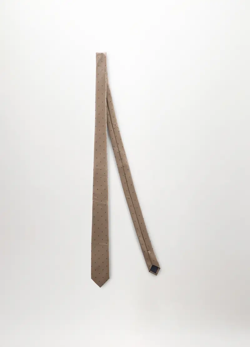 Cravatta Con Motivo A Pois Uomo, Beige