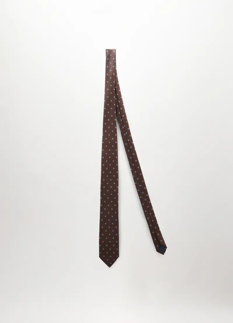 Cravatta Con Motivo A Rombi Uomo, Marrone