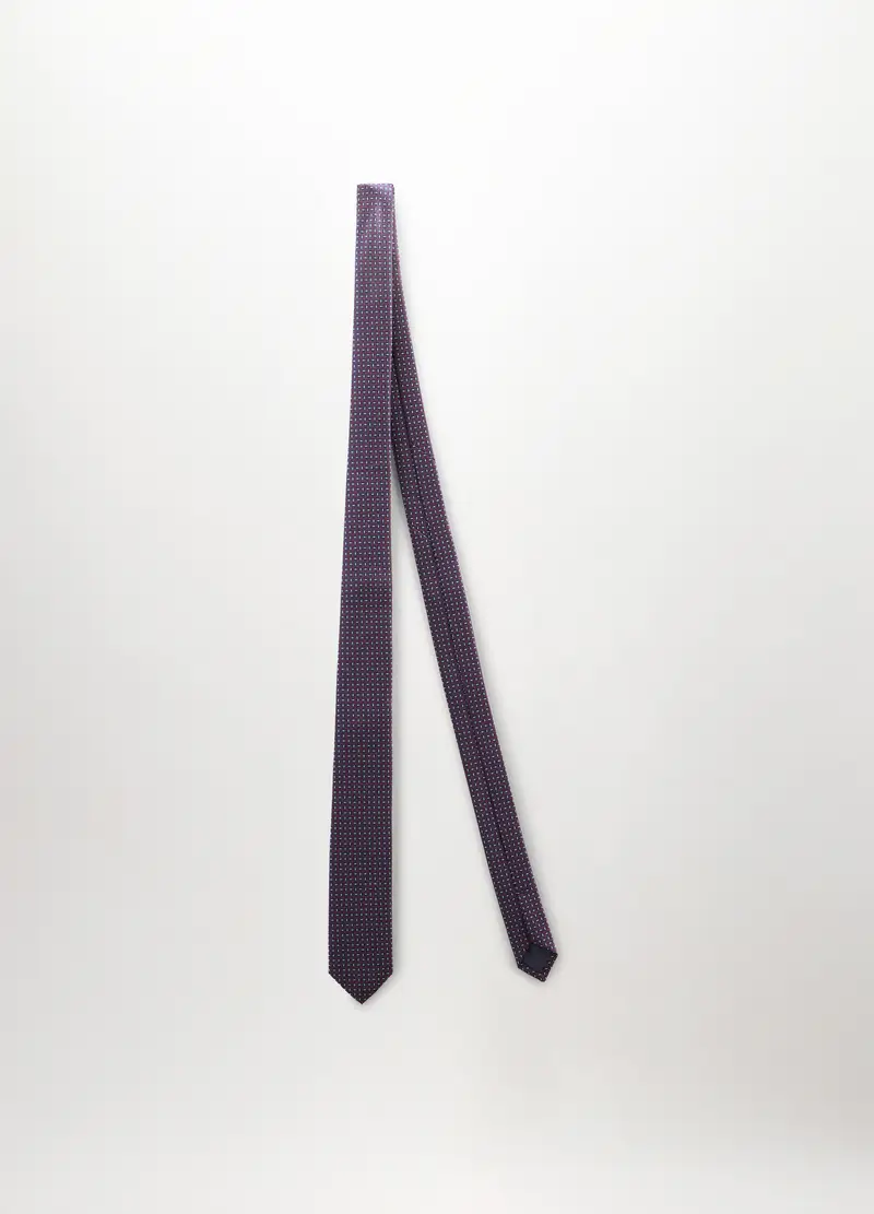 Cravatta Con Motivo Geometrico Uomo, Blu/rosso