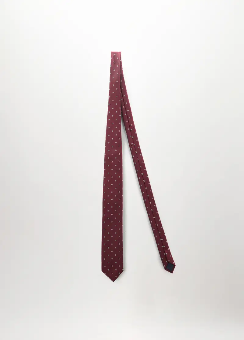 Cravatta Con Motivo Geometrico Uomo, Rosso/Blu