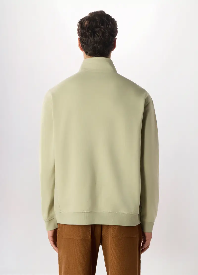 Felpa A Collo Alto Con Zip Uomo, Verde mela miniatura 2