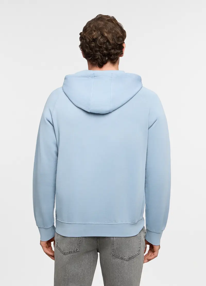 Felpa Con Cappuccio In Cotone Uomo, Azzurro celeste miniatura 2