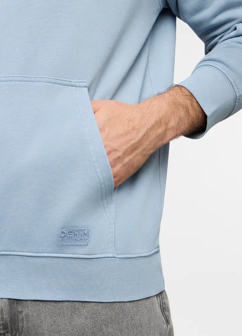 Felpa Con Cappuccio In Cotone Uomo, Azzurro celeste miniatura 3