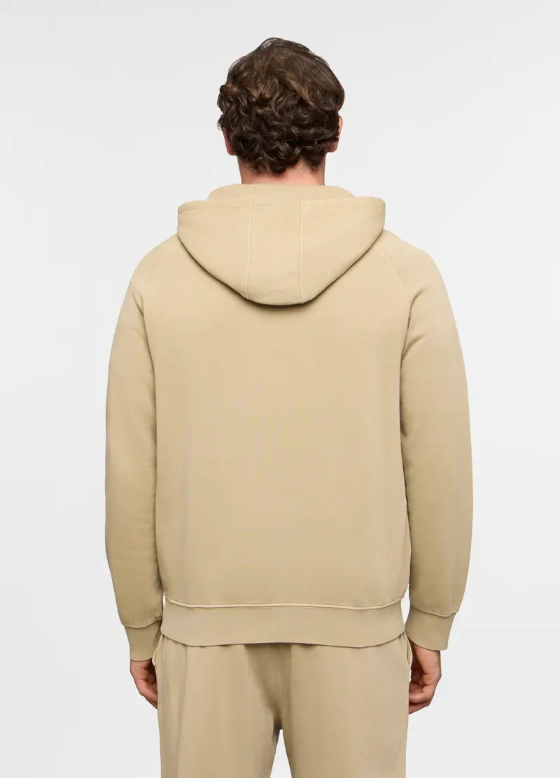 Felpa Con Cappuccio In Cotone Uomo, Giallo ocra miniatura 2