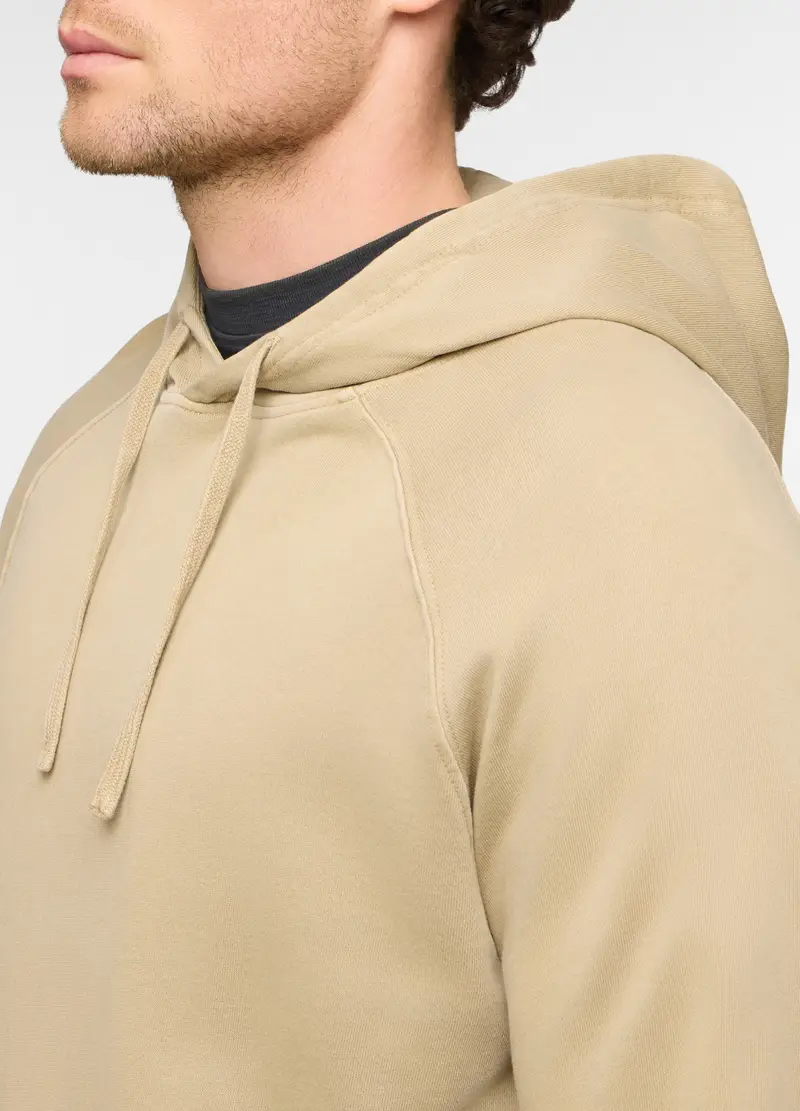 Felpa Con Cappuccio In Cotone Uomo, Giallo ocra miniatura 3