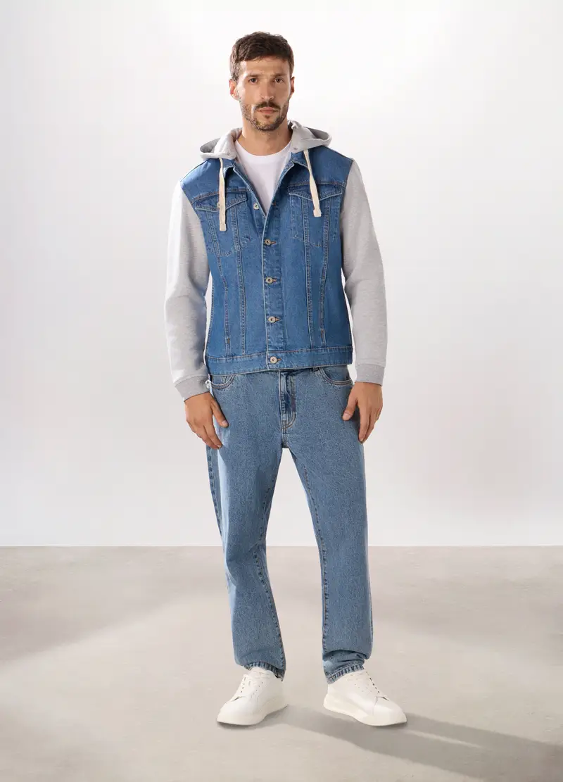 UPIM HB, Felpa Ibrida Con Cappuccio Uomo, Grigio melange, Taglia: S