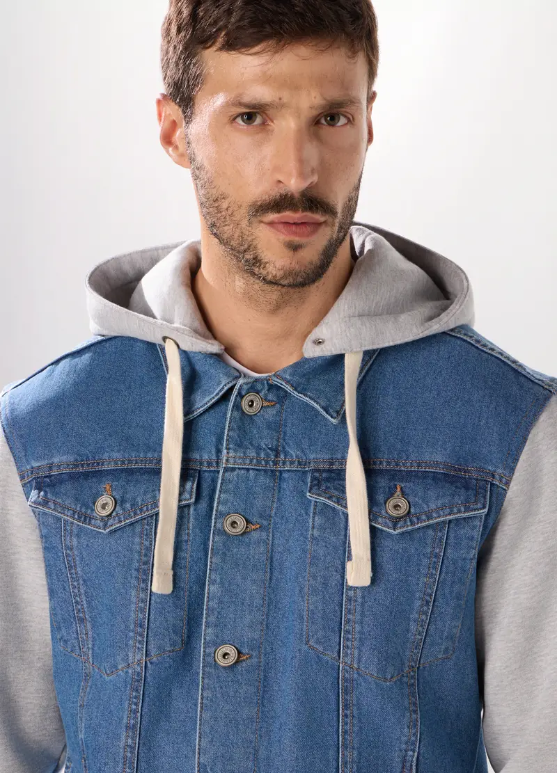 UPIM HB, Felpa Ibrida Con Cappuccio Uomo, Grigio melange, Taglia: S miniatura 2