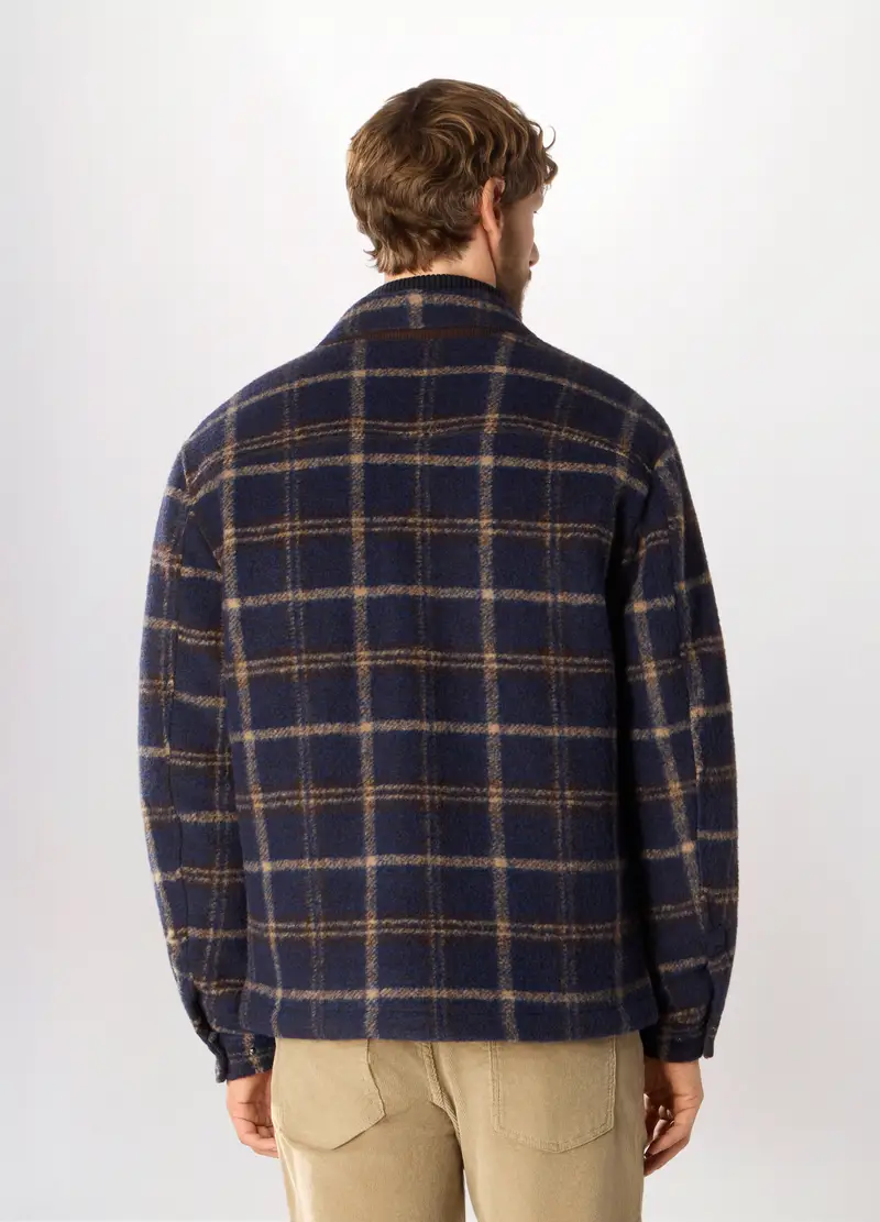 Giacca A Camicia A Quadri Uomo, Blu/Marrone miniatura 2