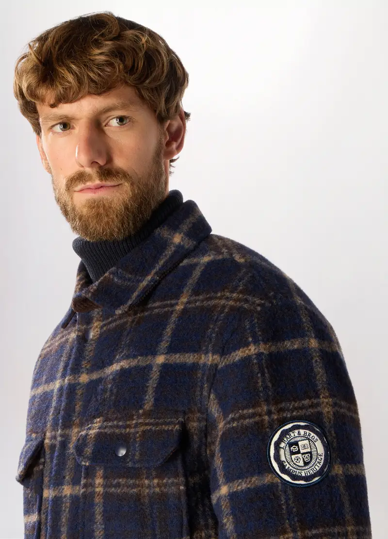 Giacca A Camicia A Quadri Uomo, Blu/Marrone miniatura 3