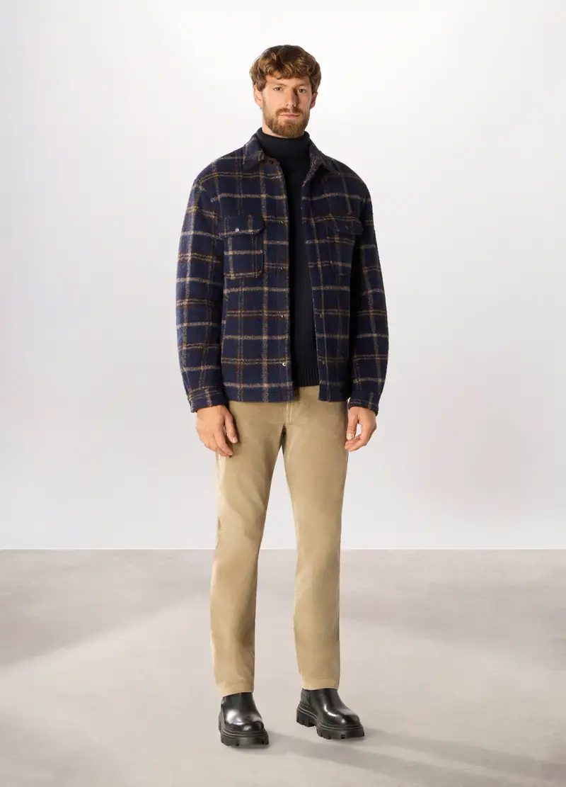 Giacca A Camicia A Quadri Uomo, Blu/Marrone