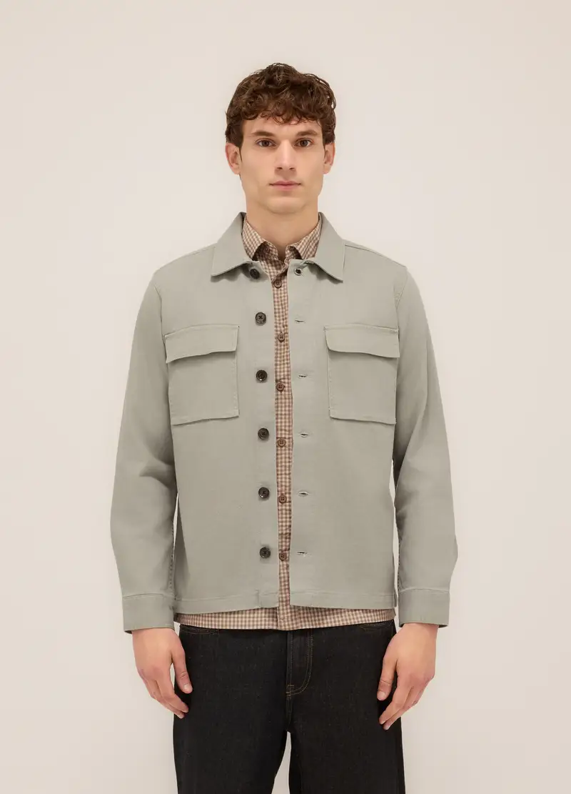 UPIM HB, Giacca A Camicia In Twill Di Cotone Uomo, Grigio cemento, Taglia: S