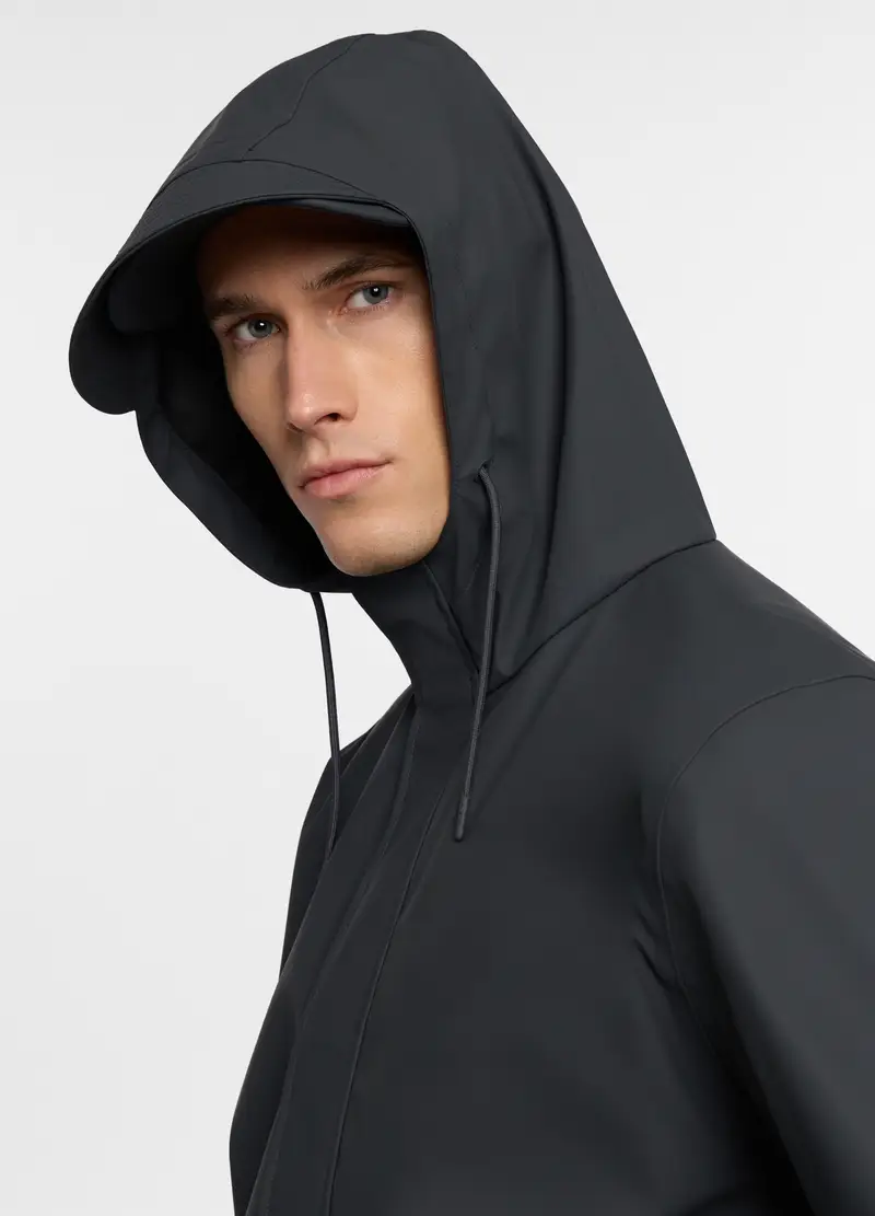 Giacca A Vento Con Cappuccio Uomo, Grigio antracite miniatura 3