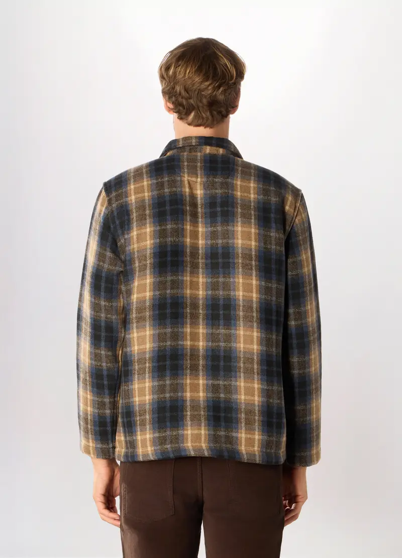 Giacca Camicia In Principe Di Galles Uomo, Blu/Marrone miniatura 2