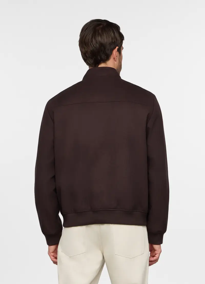 Giacca In Ecopelle Scamosciata Con Zip Uomo, Marrone testa di moro miniatura 2