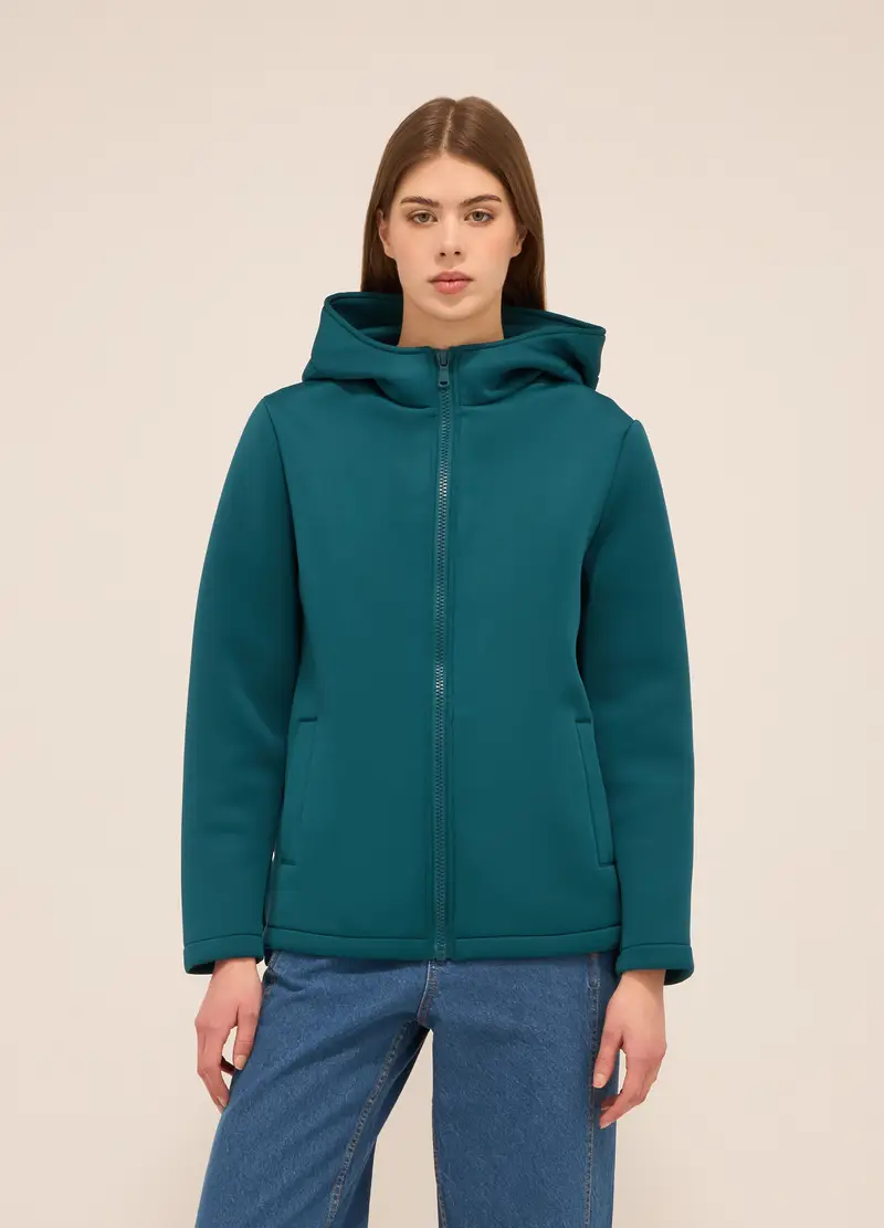 UPIM HB, Giacca In Neoprene Donna, Verde smeraldo, Taglia: XS