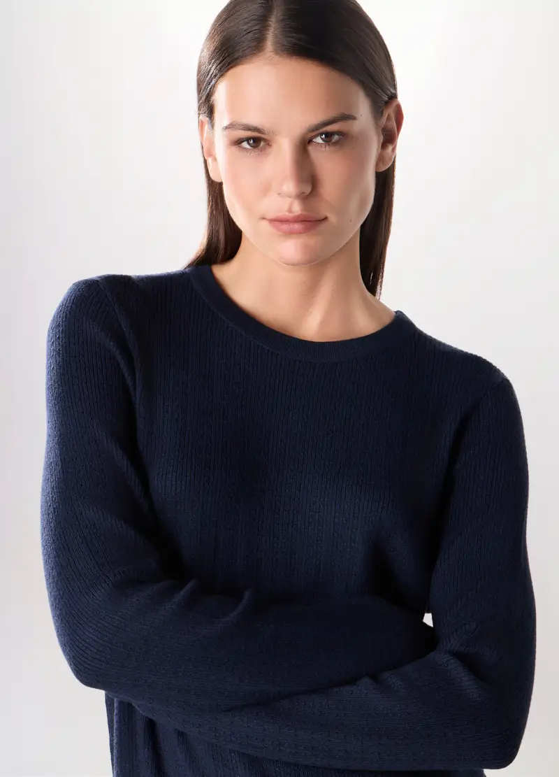 UPIM HB, Girocollo Tricot Misto Viscosa Donna, Blu navy, Taglia: XL miniatura 2