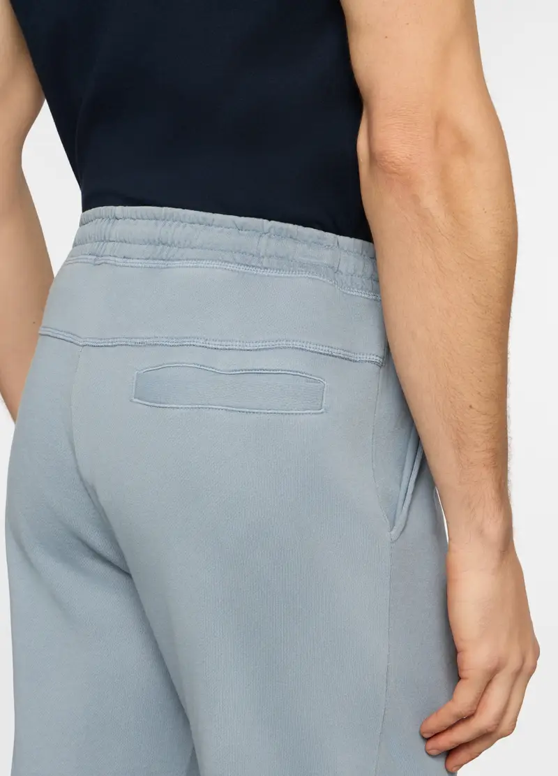 Jogger In Puro Cotone Uomo, Azzurro carta da zucchero miniatura 3