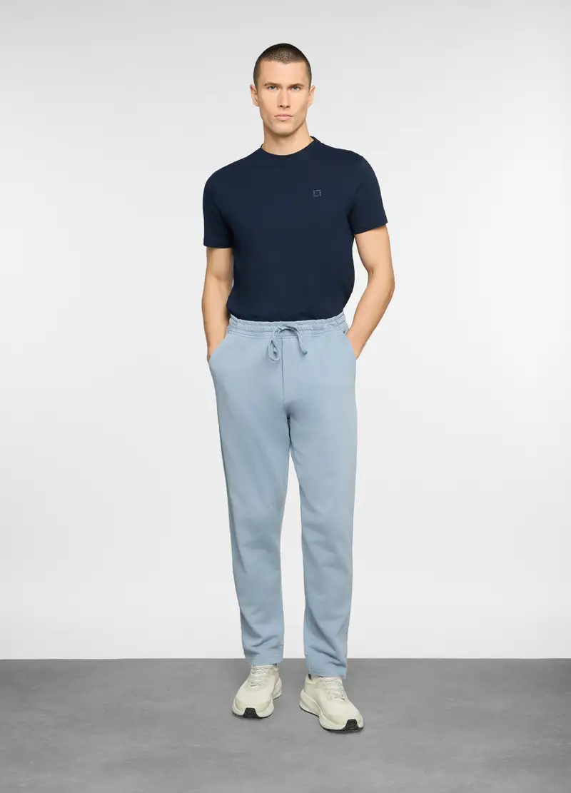 Jogger In Puro Cotone Uomo, Azzurro carta da zucchero