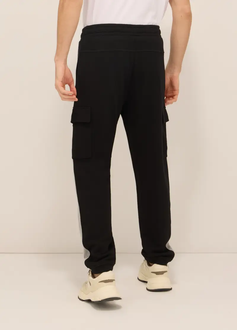 Jogger Sportivi In Misto Cotone Uomo, Unisex, Nero miniatura 2