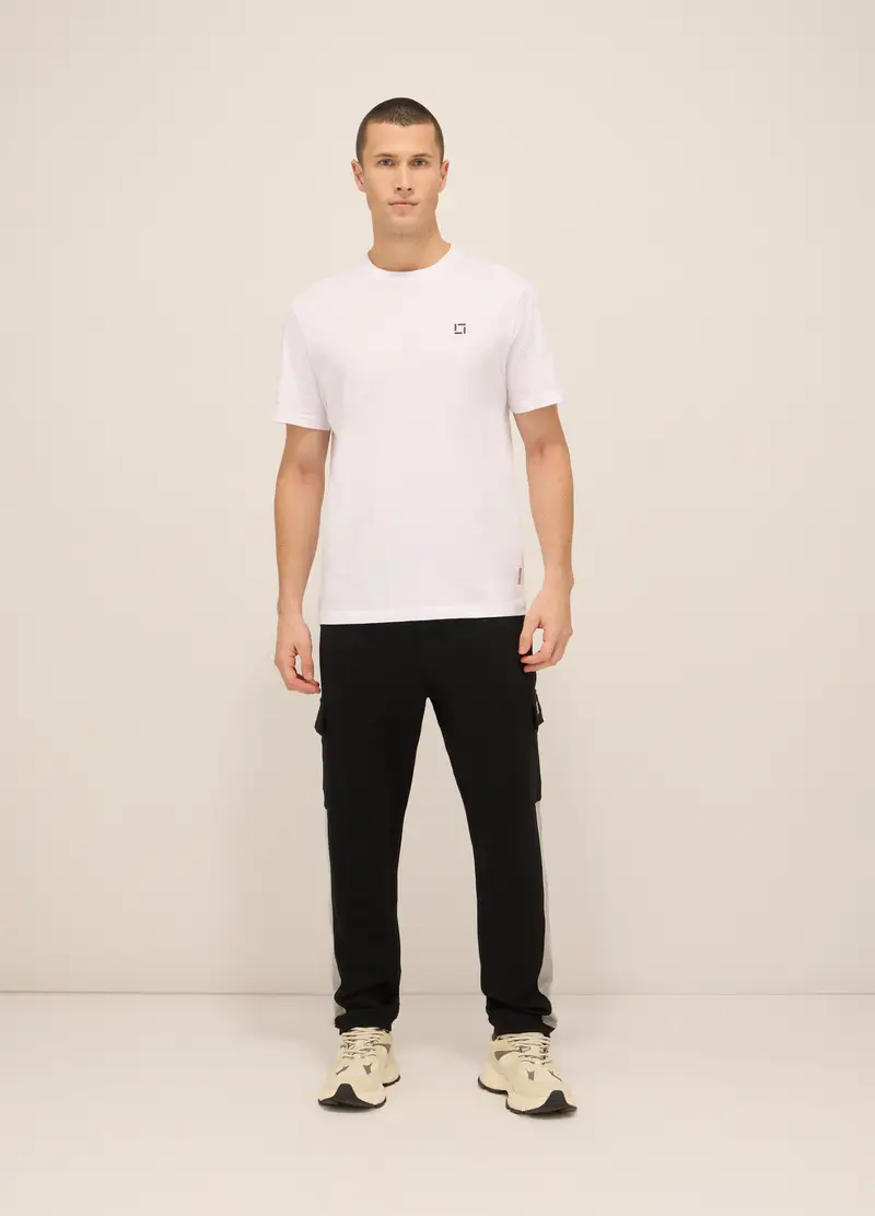Jogger Sportivi In Misto Cotone Uomo, Unisex, Nero