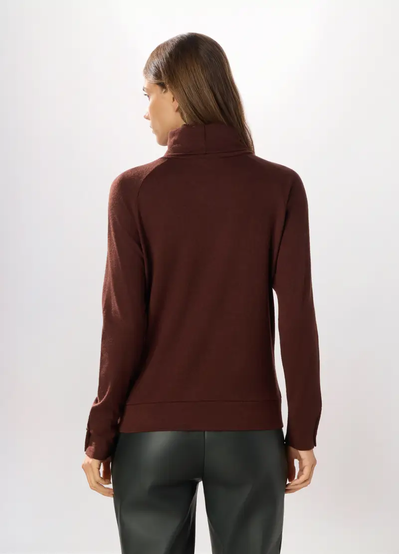 Lupetto Tricot Misto Viscosa Donna, Rosso scuro miniatura 2