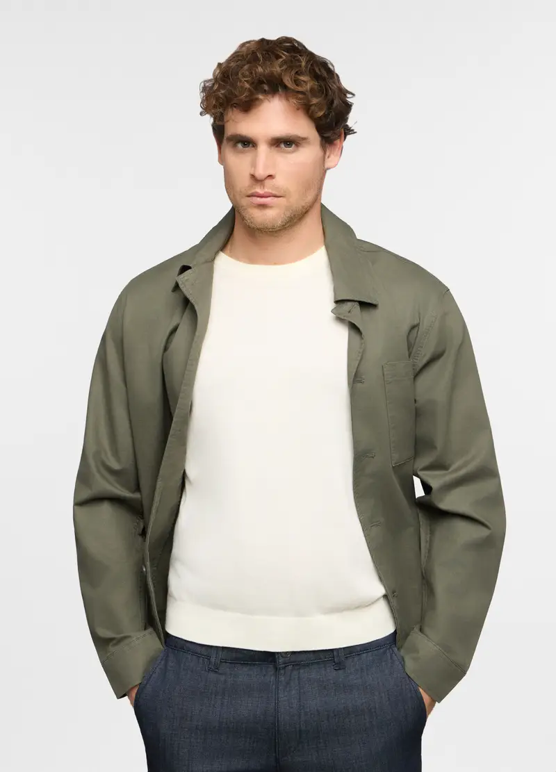 Maglia A Maniche Corte In Cotone Uomo, Bianco avorio