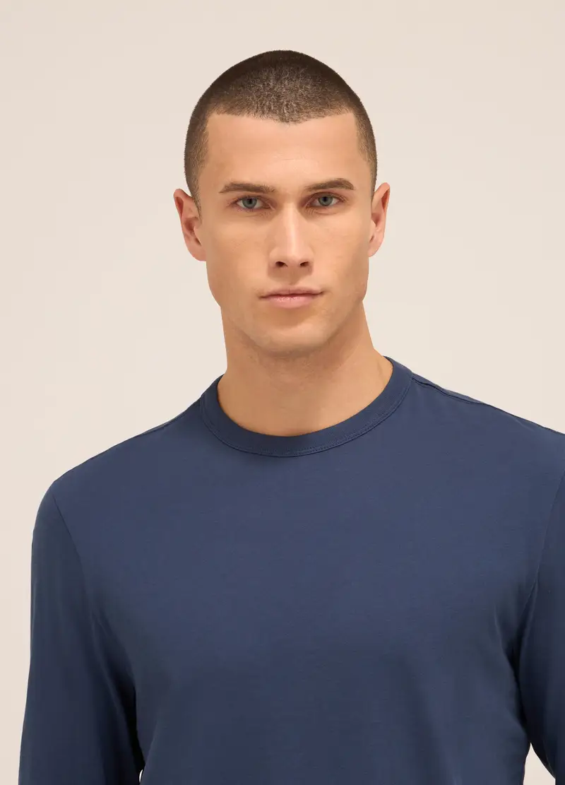 UPIM HB, Maglia A Maniche Lunghe In Puro Cotone Uomo, Unisex, Blu avio, Taglia: S miniatura 2