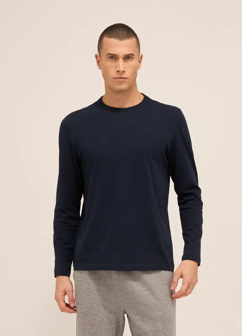 UPIM HB, Maglia A Maniche Lunghe In Puro Cotone Uomo, Unisex, Blu scuro, Taglia: S